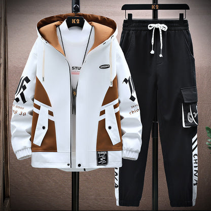 Men’s Fall Jacket & Trousers Leisure Set – Casual Outfit
