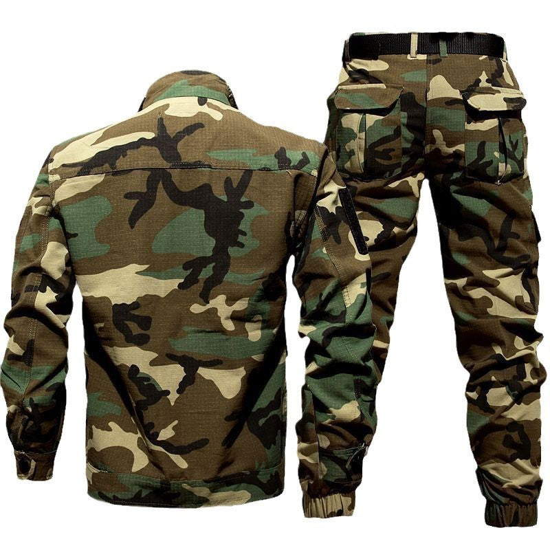 Men’s Camouflage Autumn/Winter Suit – Tear-Resistant Fitness Shirt & Overalls