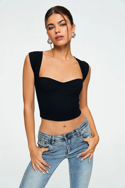 Women’s Sweetheart Ribbed Crop Top