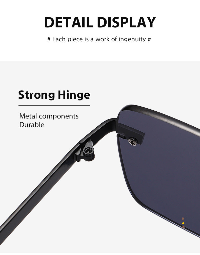 Frameless Square Sunglasses – Retro Men & Women Shades