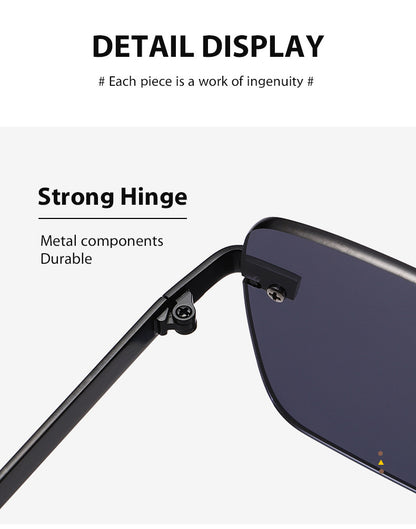 Frameless Square Sunglasses – Retro Men & Women Shades