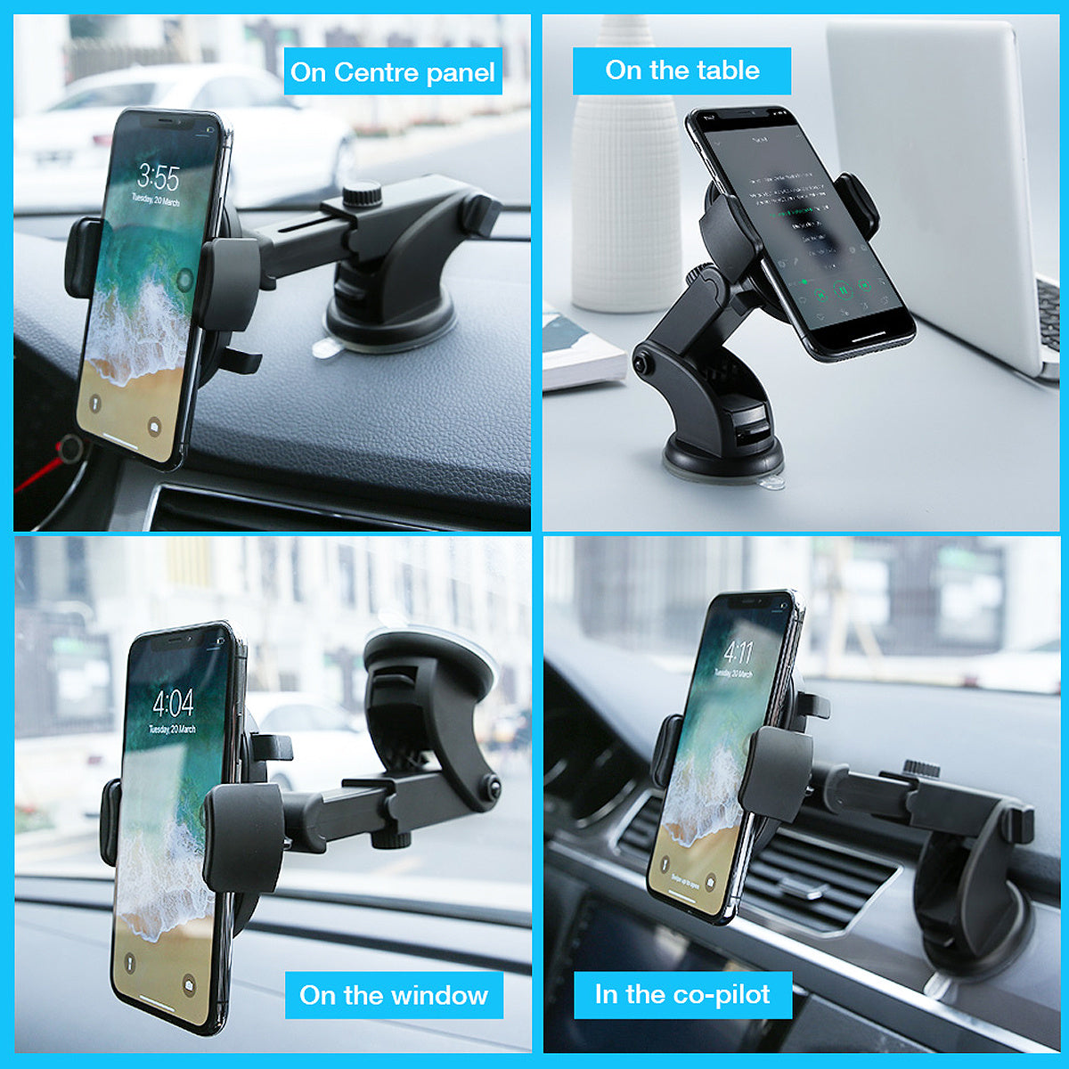 "Long Arm Car Phone Holder – Dashboard & Windshield Mount with Strong Suction Cup – Fits All Phones"