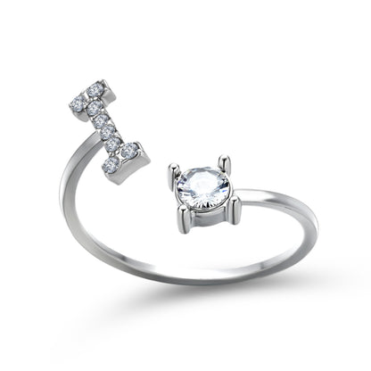 Adjustable Initial Letter Ring for Women – Elegant Fashion Jewelry