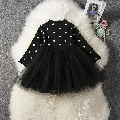 "Baby Girl Lace Tutu Dress Long Sleeve Party Outfit for Birthday or Christening"
