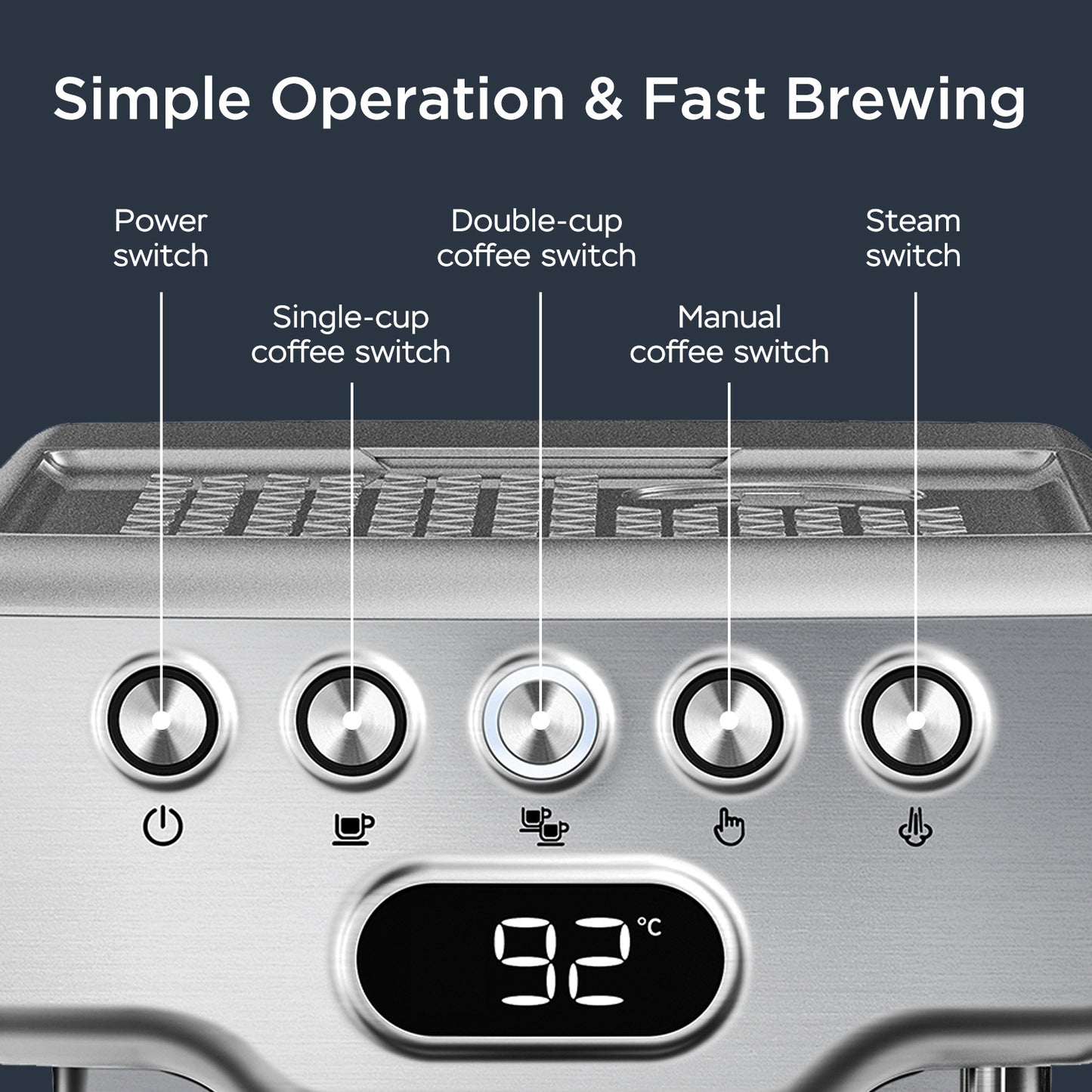 Geek Chef 20-Bar Espresso Machine – Coffee Maker with Milk Frother