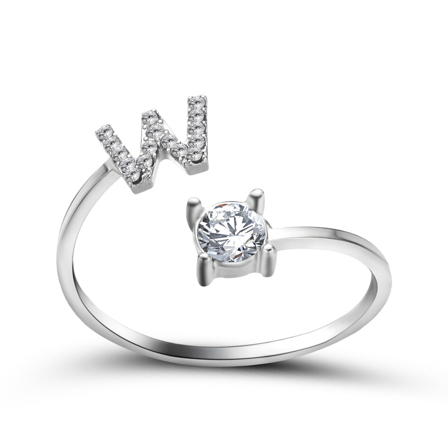 Adjustable Initial Letter Ring for Women – Elegant Fashion Jewelry