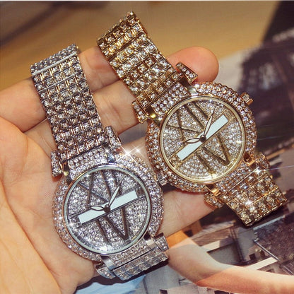 Luxury Diamond Women’s Quartz Watch – Fashion Stainless Steel Bracelet