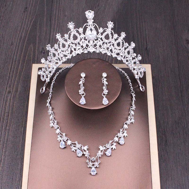Bridal Rhinestone Crown & Necklace Set