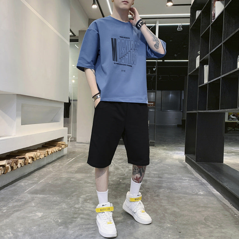 Men’s Summer Sportswear Set – Casual T-Shirt & Shorts Suit