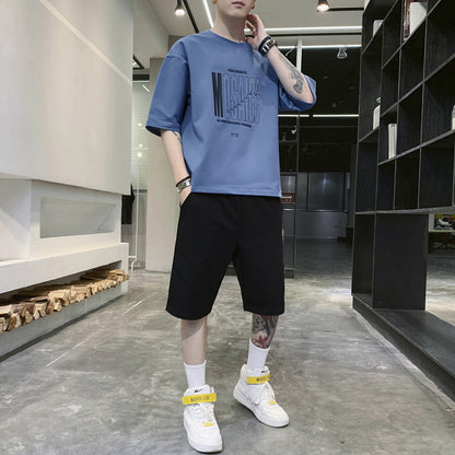 Men’s Summer Sportswear Set – Casual T-Shirt & Shorts Suit