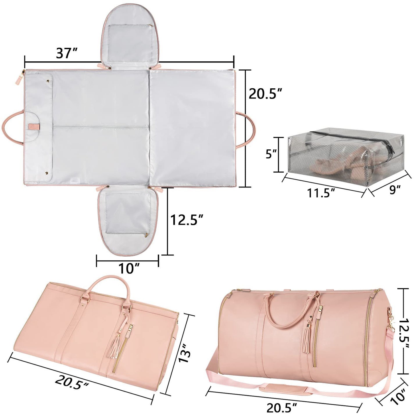 Large Capacity Women's Travel Duffle Bag & Suit Tote
