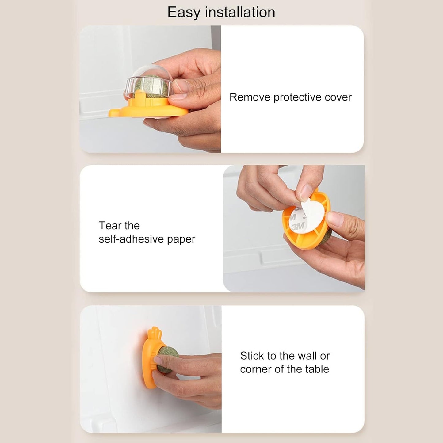 Carrot Shape Catnip Ball Toy – Self-Adhesive Wall-Mounted Mint Balls for Indoor Cats, Teeth Cleaning (Blue)