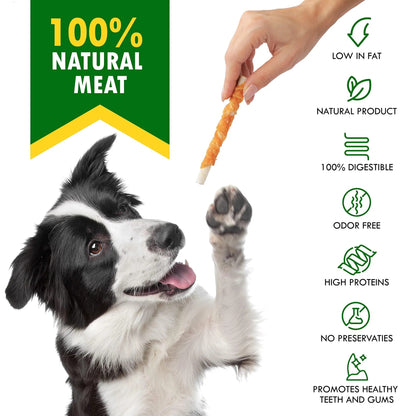 Dog Sticks Wrapped with Chicken – Natural Grain-Free Training Chew Treats (Bulk)