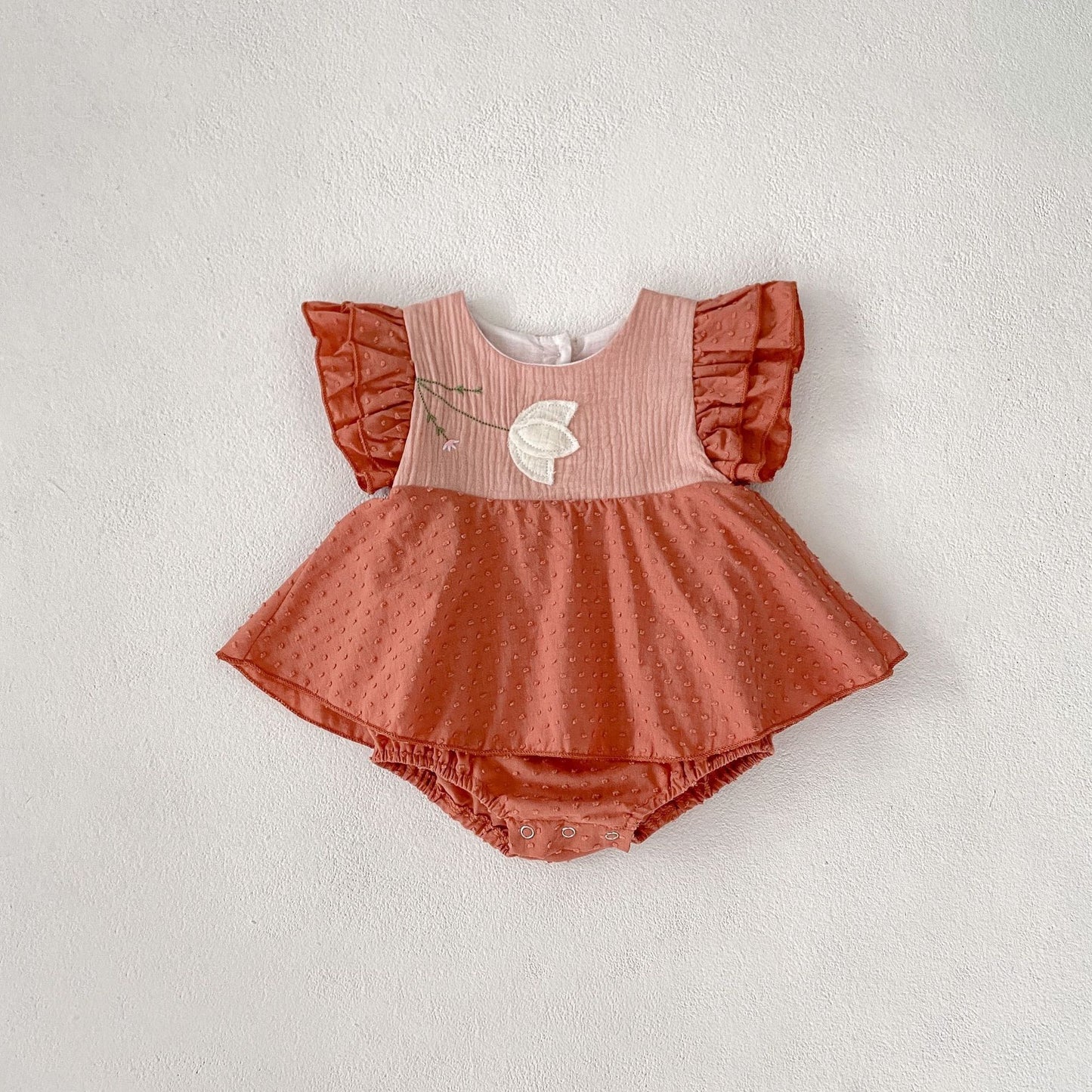 Kids Summer Embroidered Princess Romper Dress