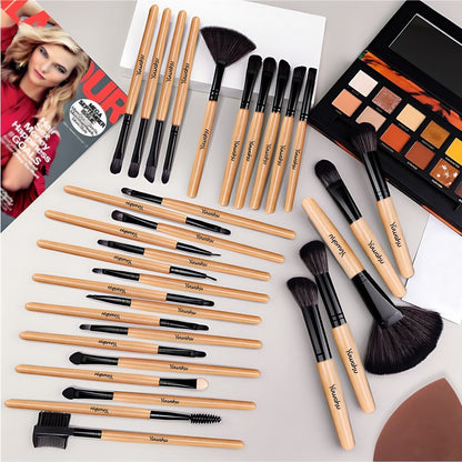 32Pcs Portable Makeup Brush Set with Travel Case