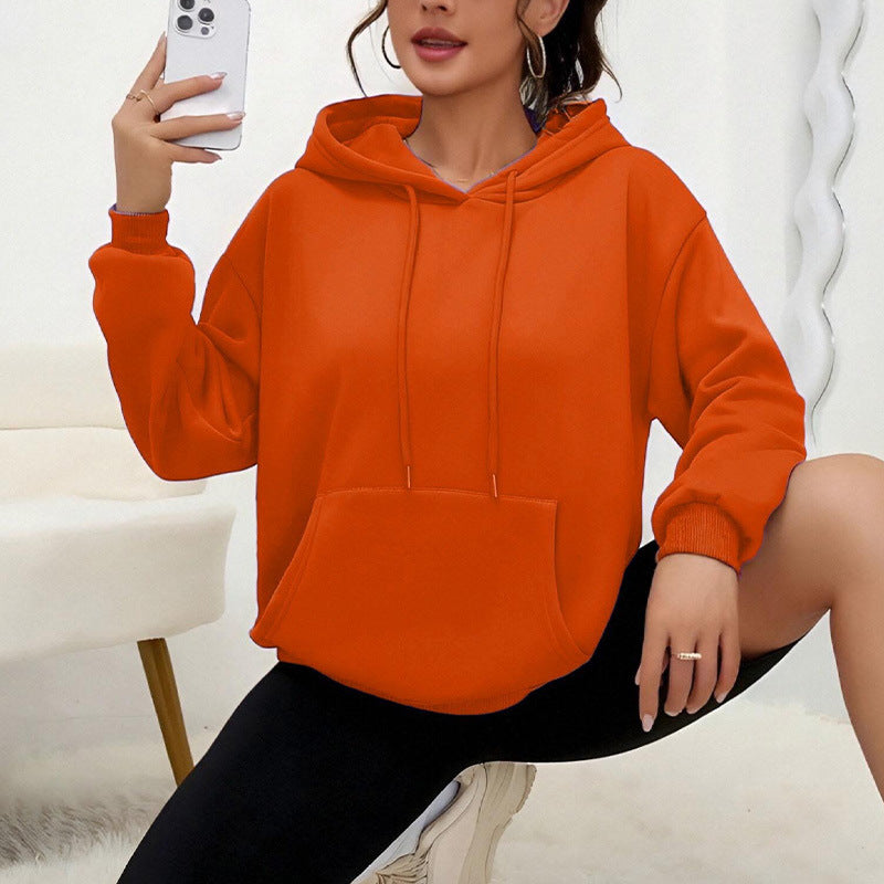 Women’s Loose Fit Drawstring Sweatshirt with Pockets