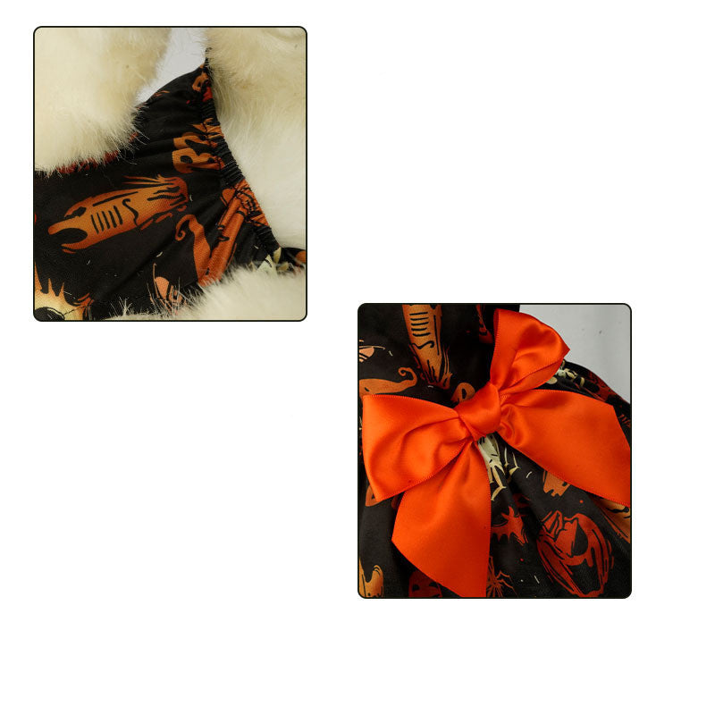 Halloween Pumpkin Pet Dress – Small Dog & Cat Party Costume