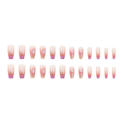 High-grade Nude Pure Desire Girl Heart Violet Red Wear Nail 24 Pieces