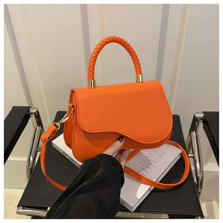 Magnetic Snap Textured Shoulder Bag