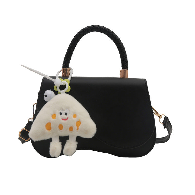 Magnetic Snap Textured Shoulder Bag