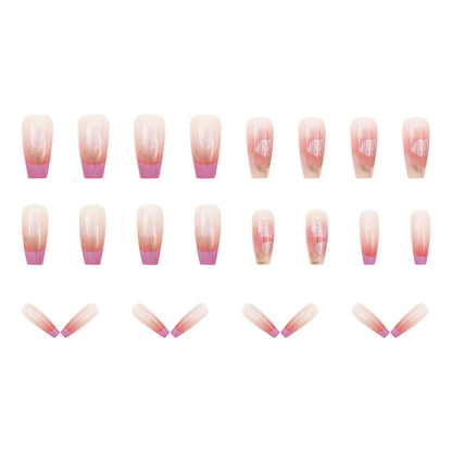 High-grade Nude Pure Desire Girl Heart Violet Red Wear Nail 24 Pieces