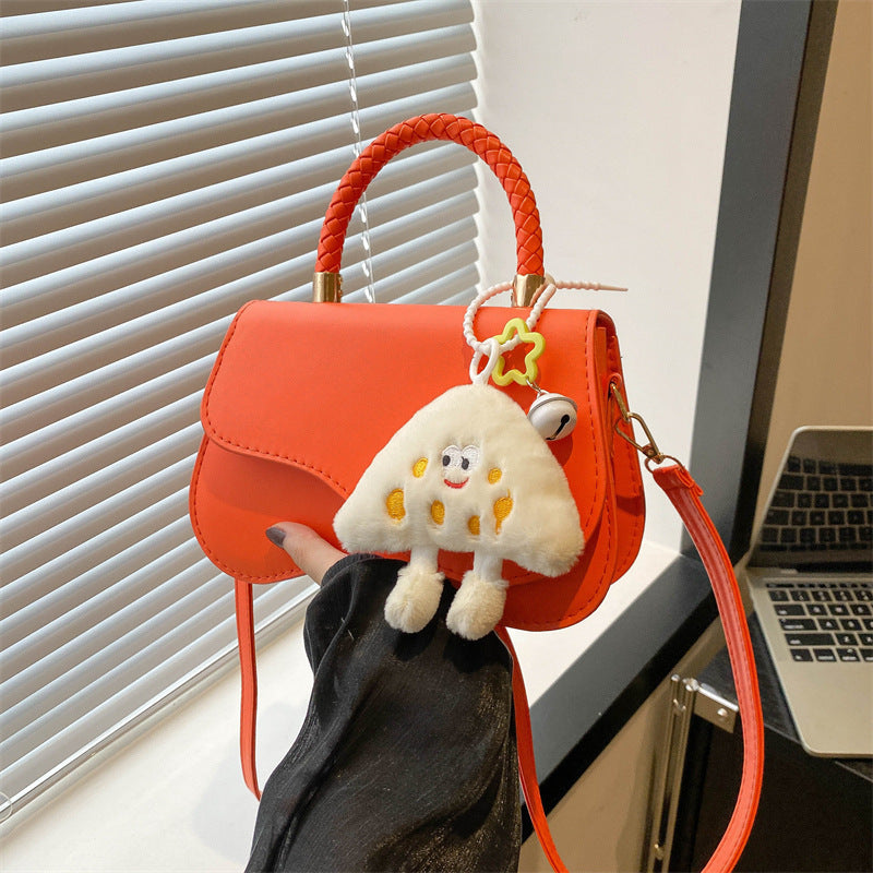 Magnetic Snap Textured Shoulder Bag