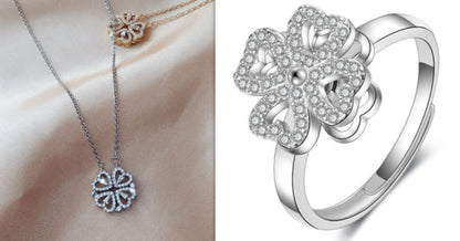 Women’s Zircon Four-leaf Clover Necklace – Multi-Wear Detachable Clavicle Chain