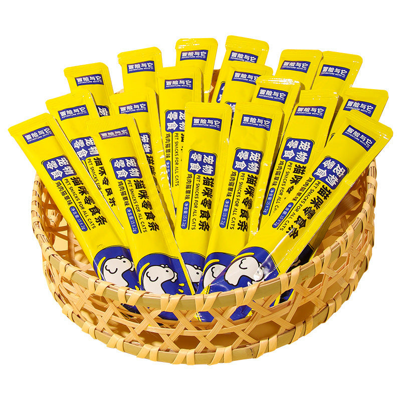 Cat Snack – Wet Food Chicken Strips with Grass, Healthy & Tasty Treats