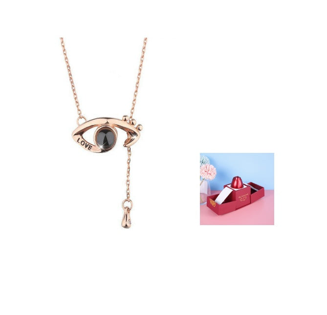 Valentine’s Day Metal Rose Jewelry Box – Necklace Gift