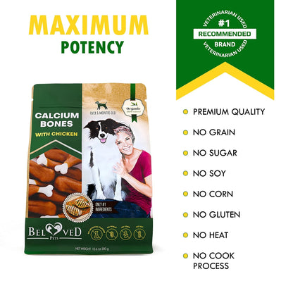 Dog Calcium Bones with Chicken – Rawhide-Free Healthy Training Chew Treats