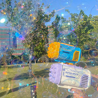 Rocket Bubble Gun – 69 Holes Automatic Bubble Machine with Lights