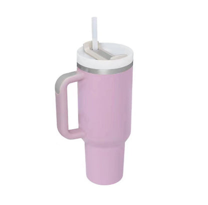 40 oz Insulated Tumbler with Handle & Straw – Stainless Steel Spill-Proof Travel Mug for Car, Office, Gym