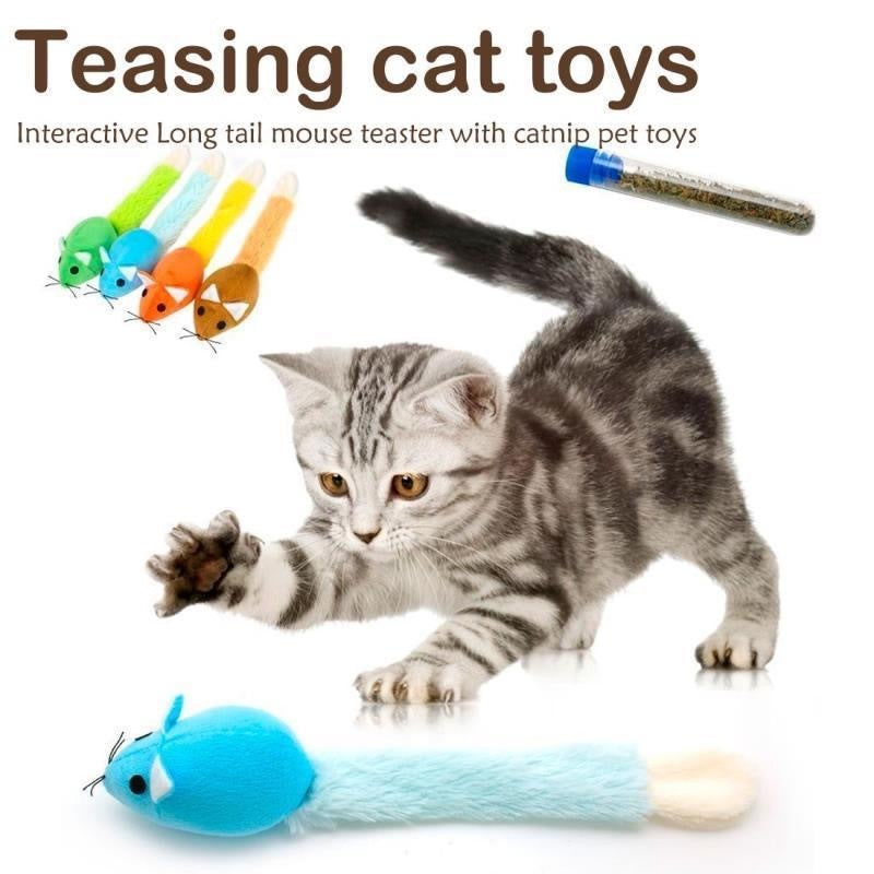 Long Tail Mouse Cat Teaser Toy