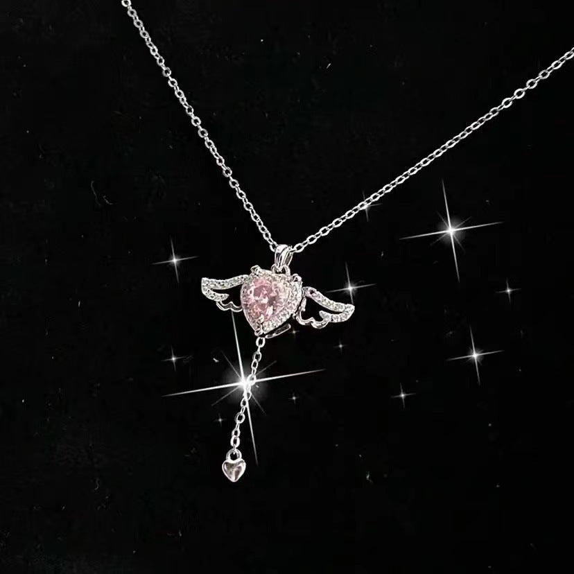 Cupid Heart Angel Wings Necklace – Valentine’s Jewelry Gift