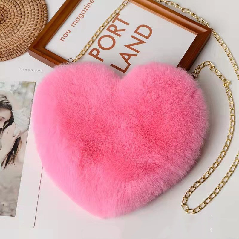 Love Plush Chain Shoulder Bag for Women – Valentine’s Day Party Bag
