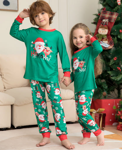 "Family Christmas Pajamas Set Matching Santa Claus Print Sleepwear"