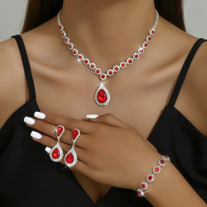 Bridal 3-Piece Jewelry Set – Necklace, Earrings & Bracelet