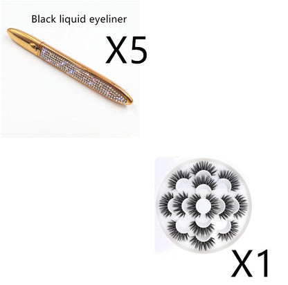Self-Adhesive False Eyelashes with Multicolor Eyeliner – No Glue Needed