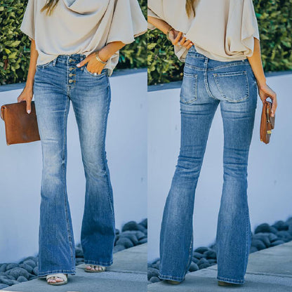 Women’s High Waist Bell Bottom Jeans