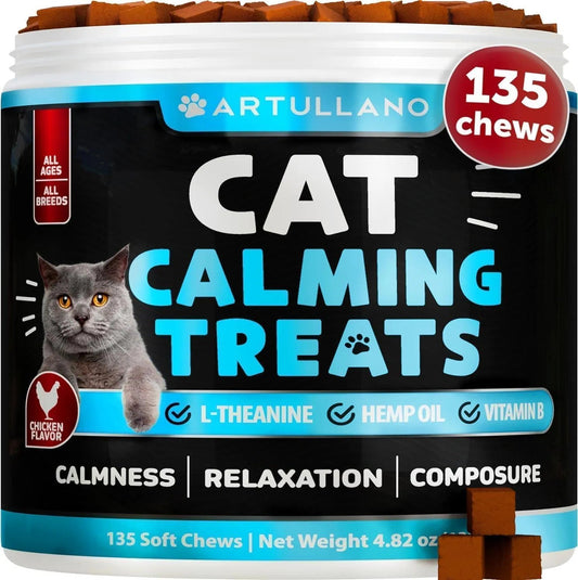 Hemp Cat Calming Treats – Melatonin Soft Chews for Stress & Anxiety Relief in Cats & Kittens