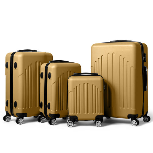 Vertical Striped 4-in-1 Luggage Set – Durable Travel Suitcase