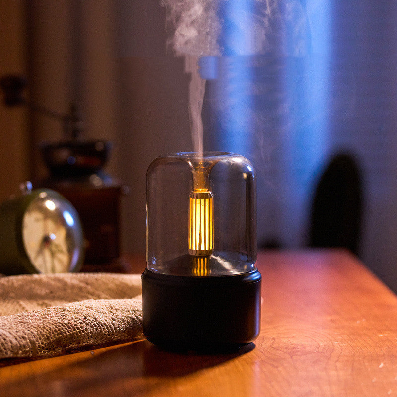 Portable USB Aroma Diffuser – LED Candlelight Humidifier