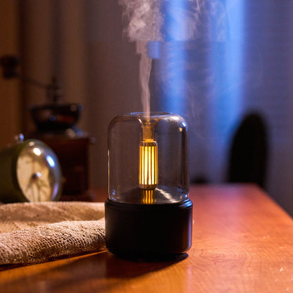Portable USB Aroma Diffuser – LED Candlelight Humidifier