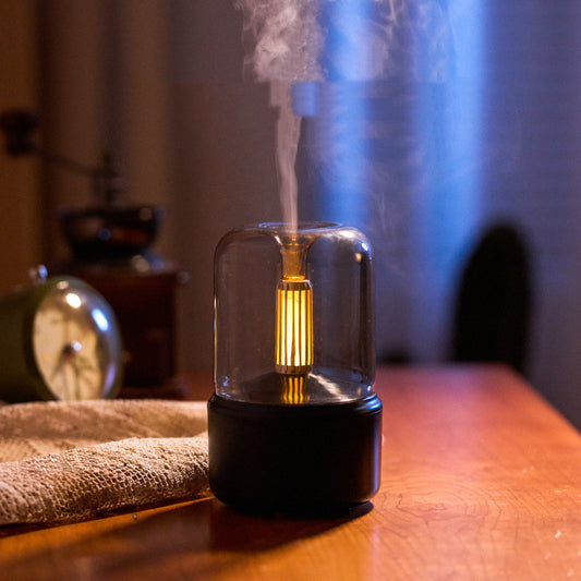 Portable USB Aroma Diffuser – LED Candlelight Humidifier