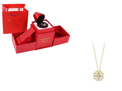 Women’s Zircon Four-leaf Clover Necklace – Multi-Wear Detachable Clavicle Chain