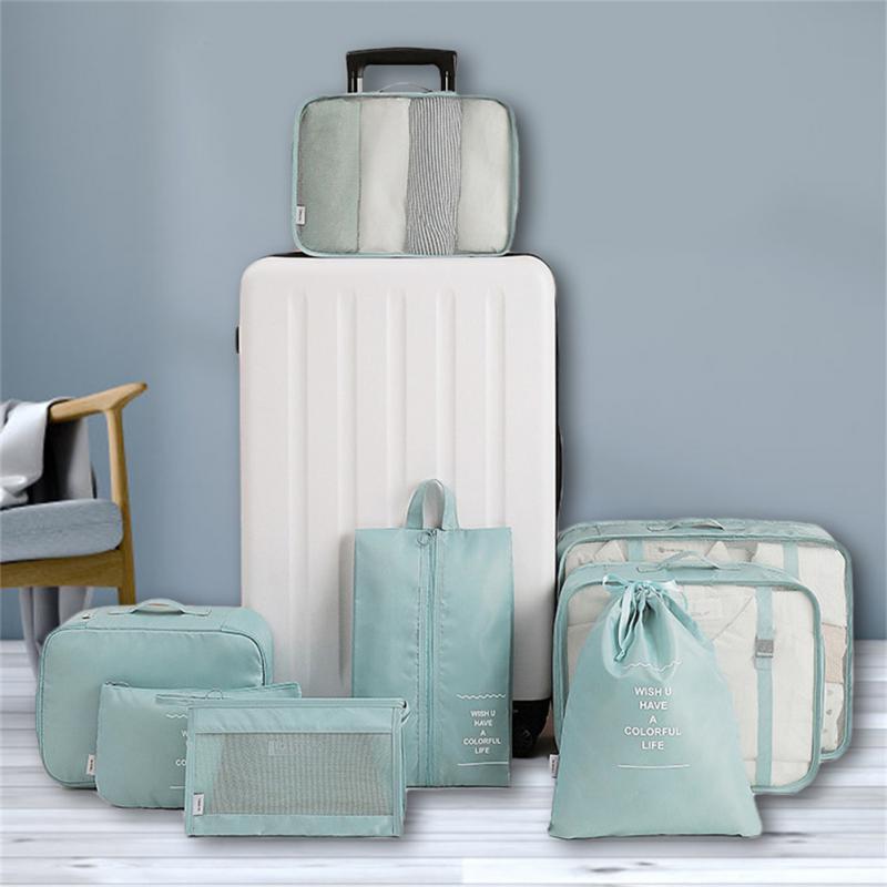 8pcs Travel Packing Cubes – Luggage Organizer Set for Clothes, Shoes & Underwear