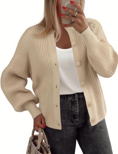 Women’s Round Neck Buckle Cardigan