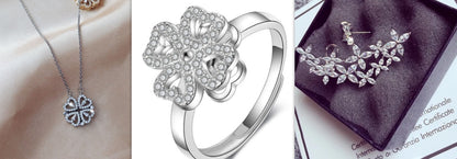 Women’s Zircon Four-leaf Clover Necklace – Multi-Wear Detachable Clavicle Chain