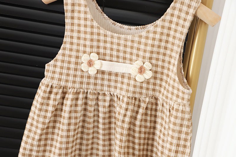 Baby Girl Round-Neck Long Sleeve Dress Suit