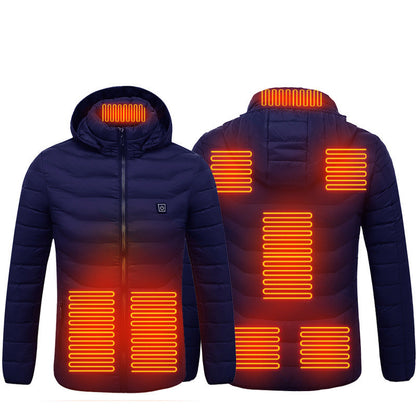 Men's USB Heated Jacket – Electric Thermal Winter Coat with Heating Pads